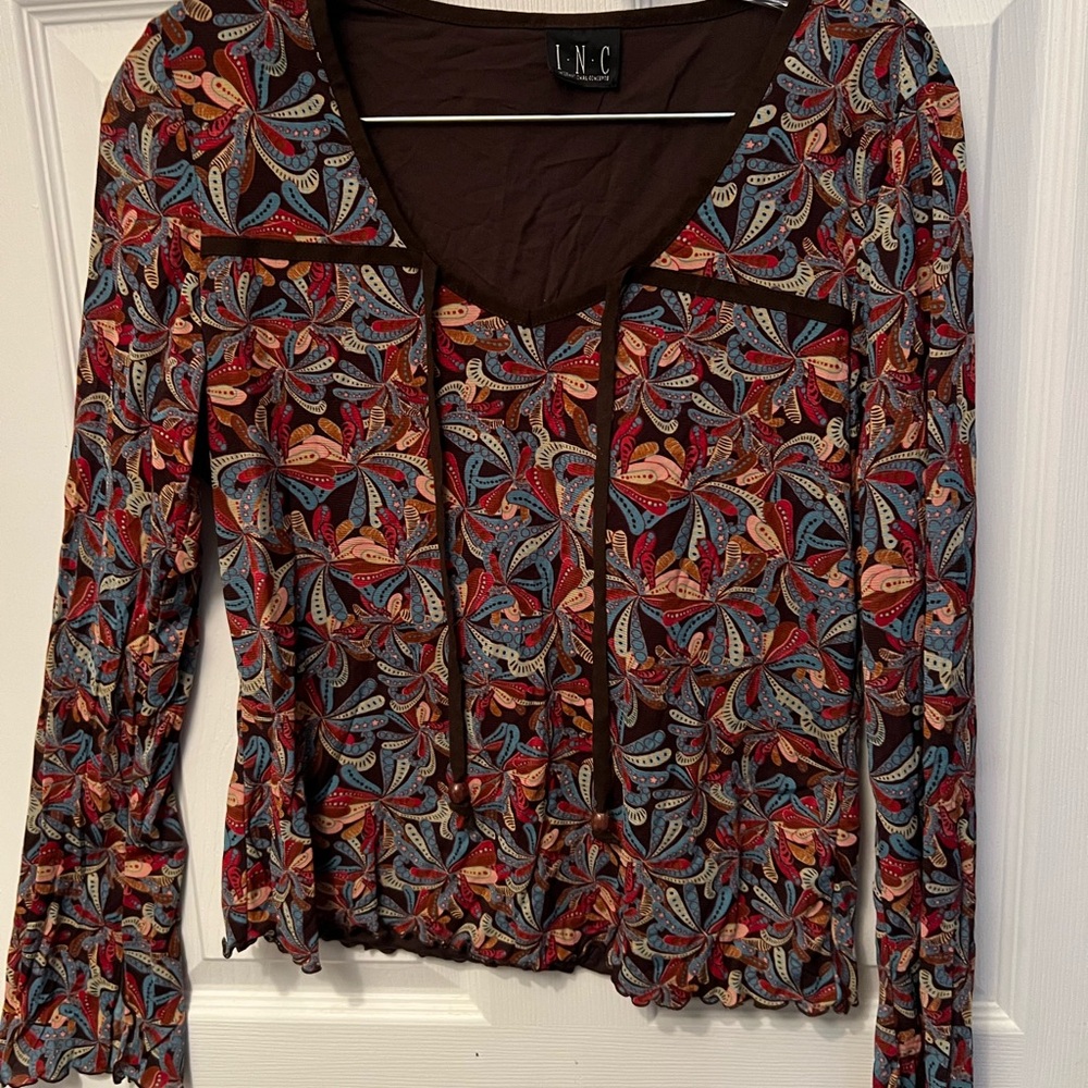 Inc Women's Multicolor Patterned Top